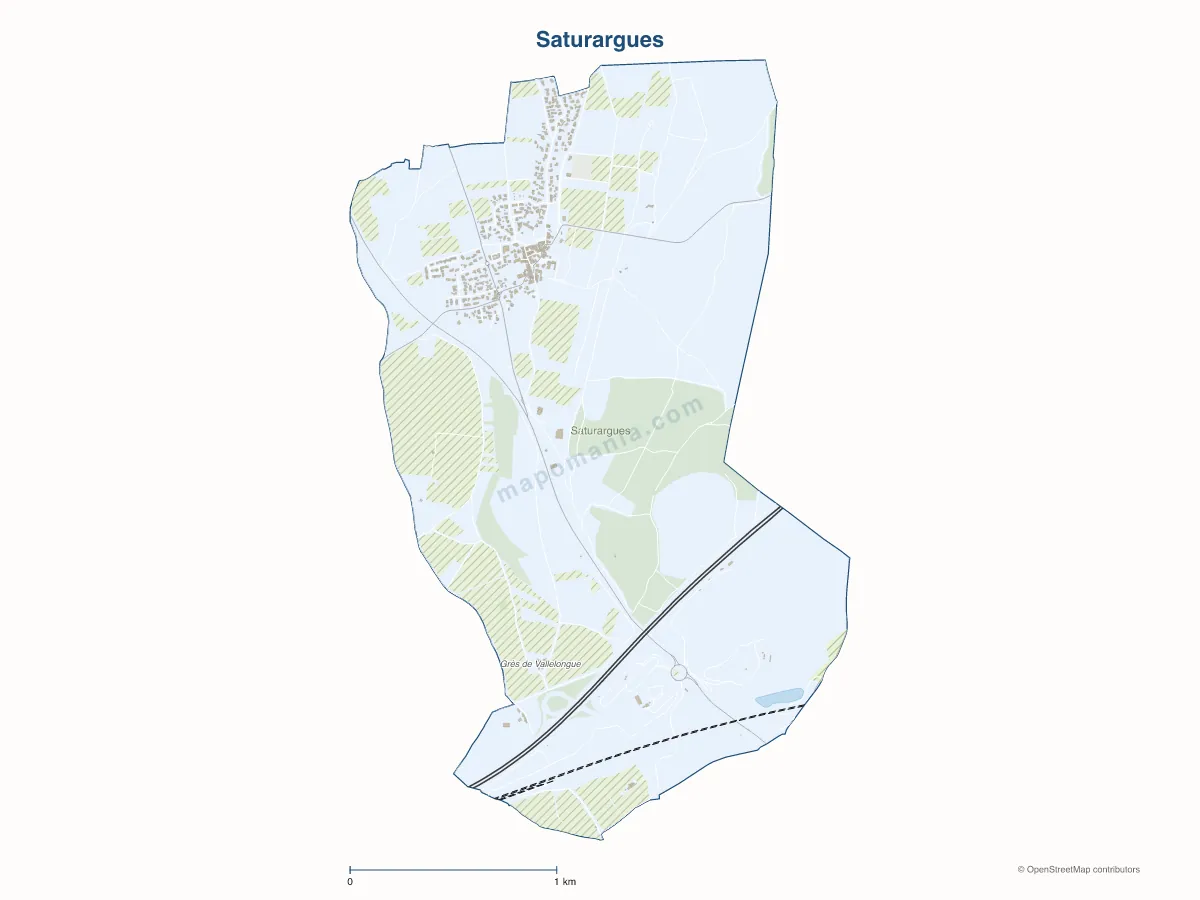 Carte de Saturargues à personnaliser