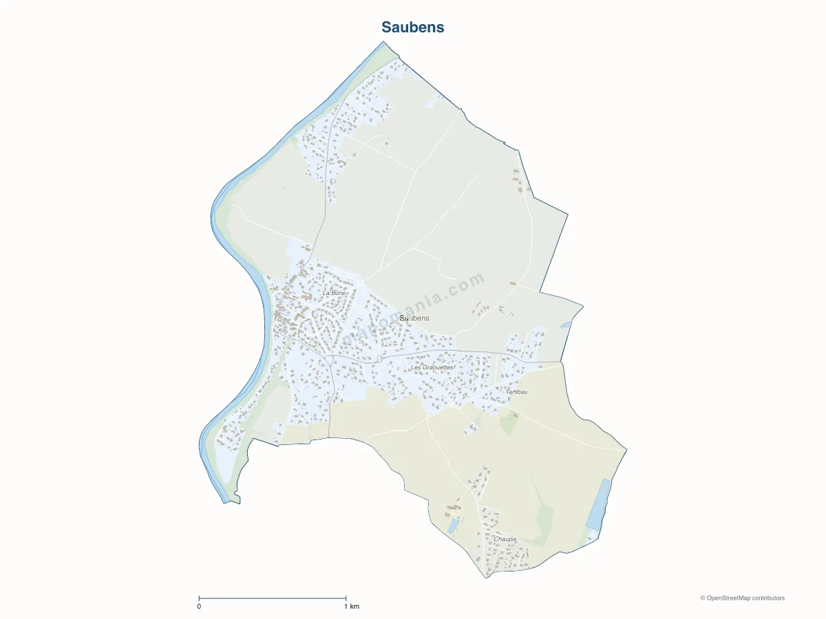 Carte de Saubens à personnaliser