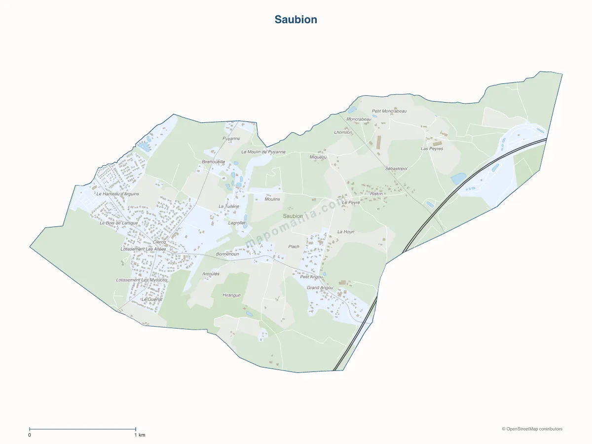 Carte de Saubion à personnaliser