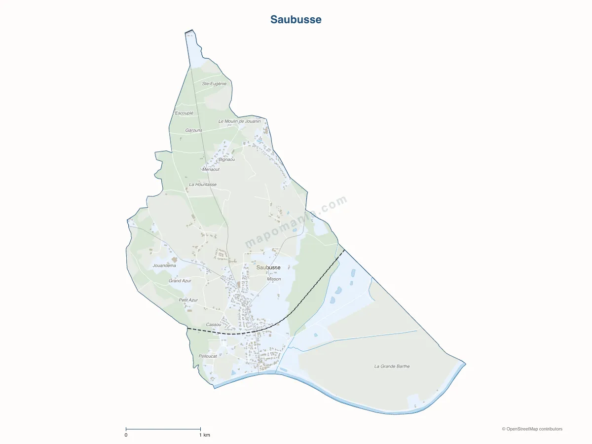 Carte de Saubusse à personnaliser