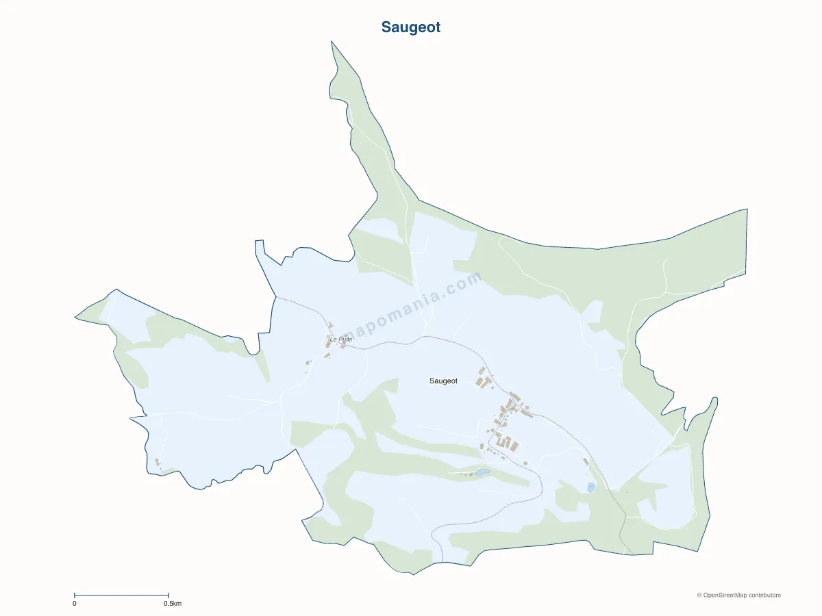Carte de Saugeot à personnaliser