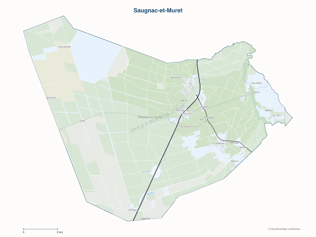 Carte de Saugnac-et-Muret à personnaliser