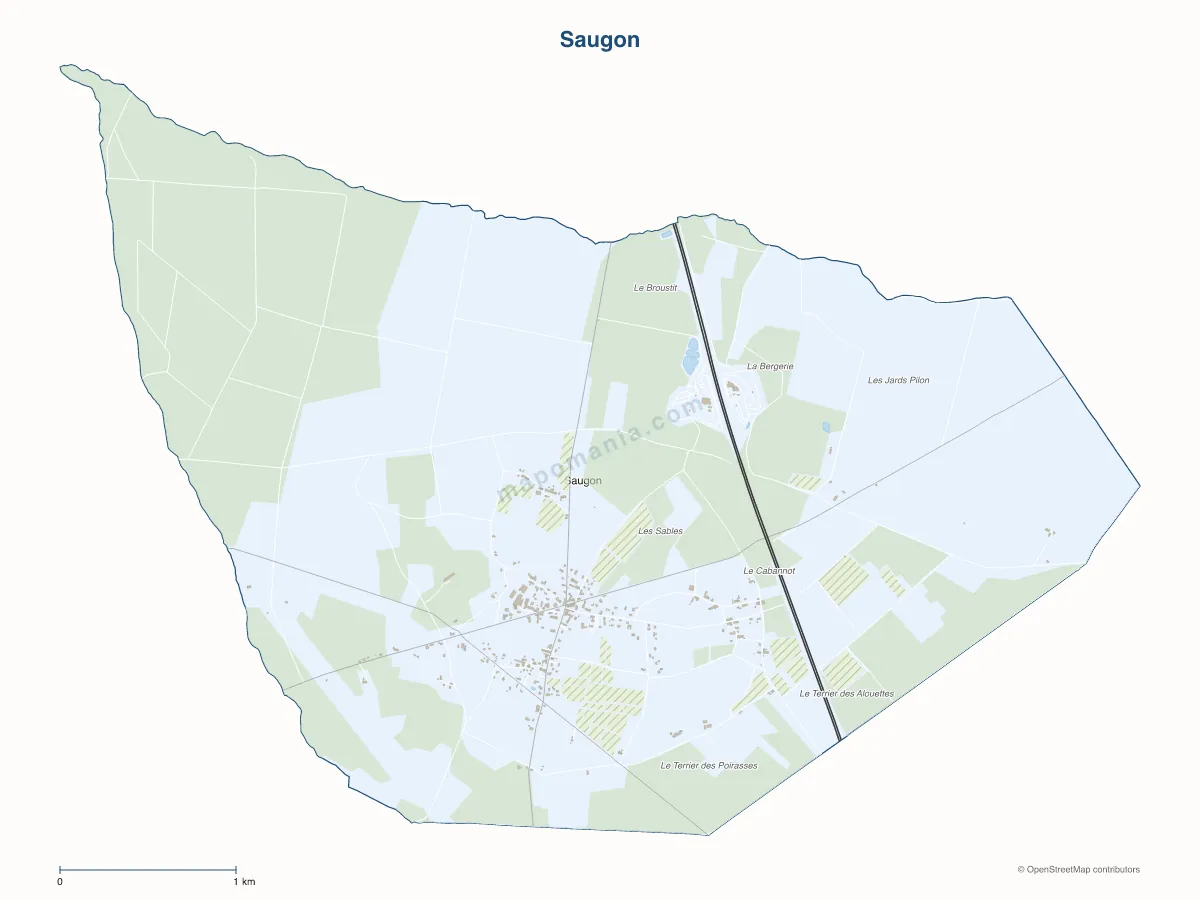 Carte de Saugon à personnaliser