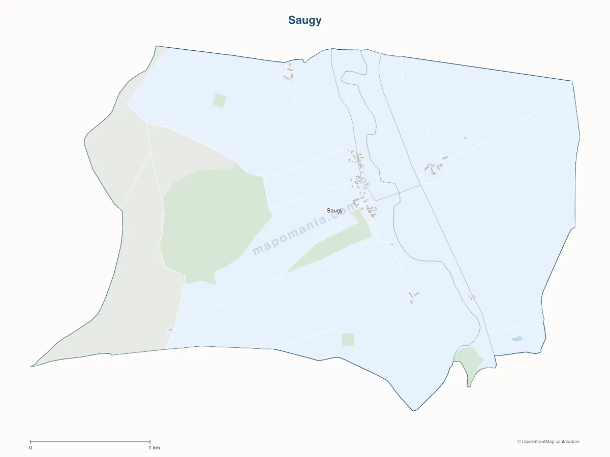 Carte de Saugy à personnaliser