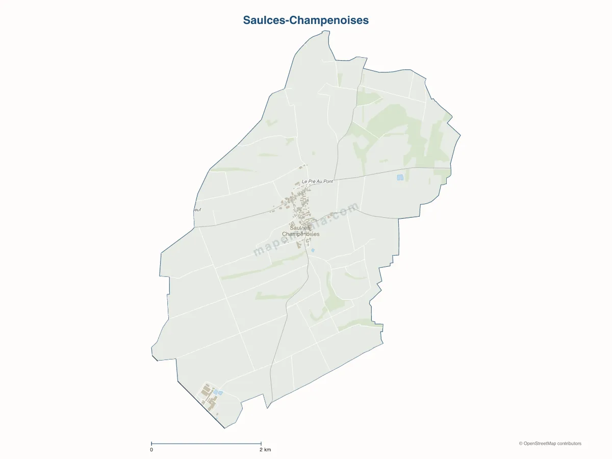 Carte de Saulces-Champenoises à personnaliser