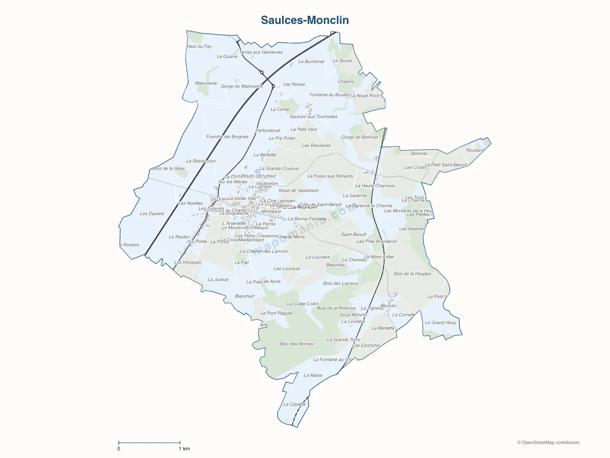 Carte de Saulces-Monclin à personnaliser