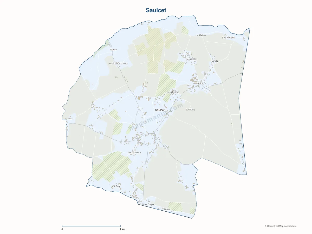 Carte de Saulcet à personnaliser