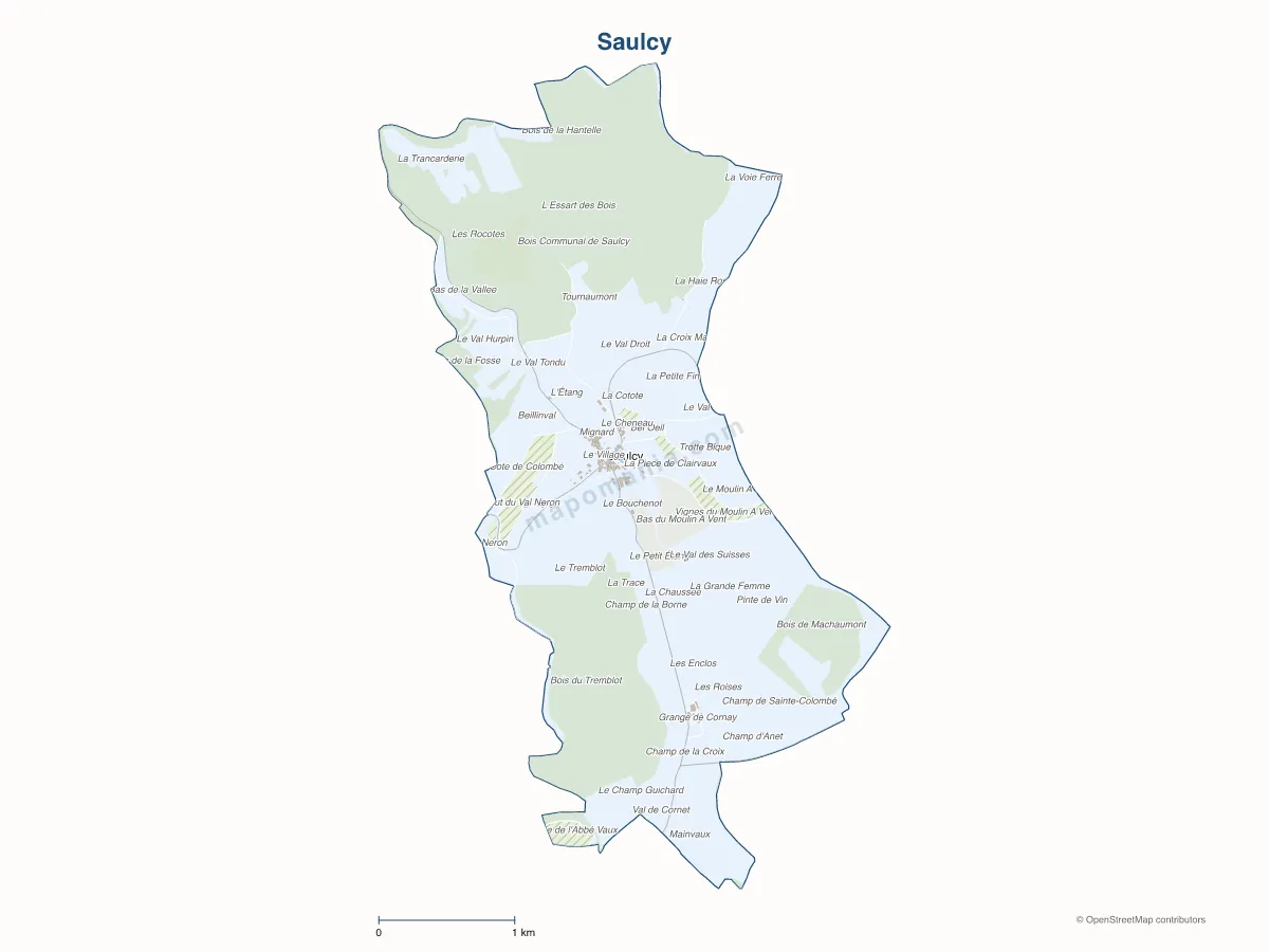 Carte de Saulcy à personnaliser