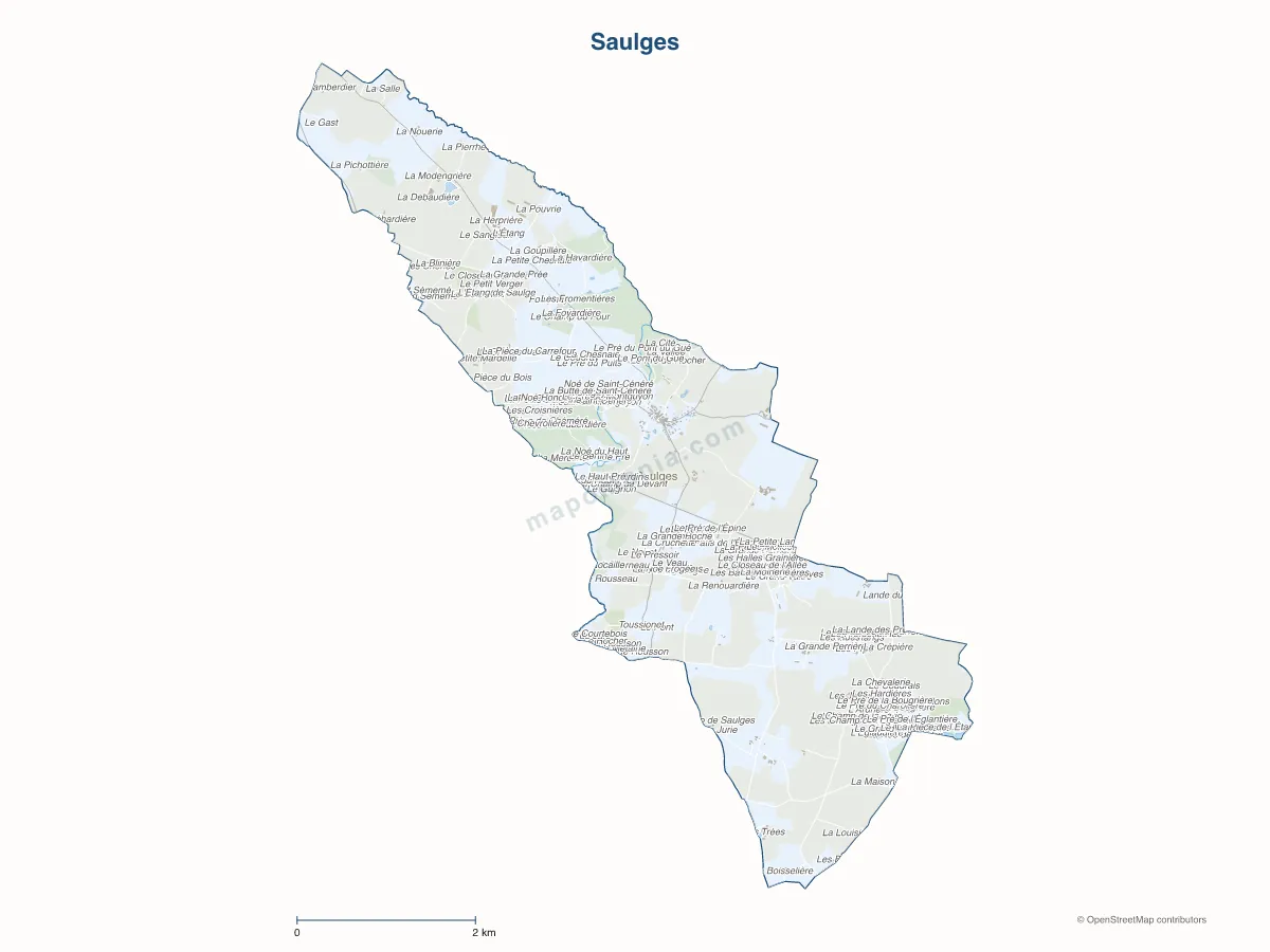 Carte de Saulges à personnaliser