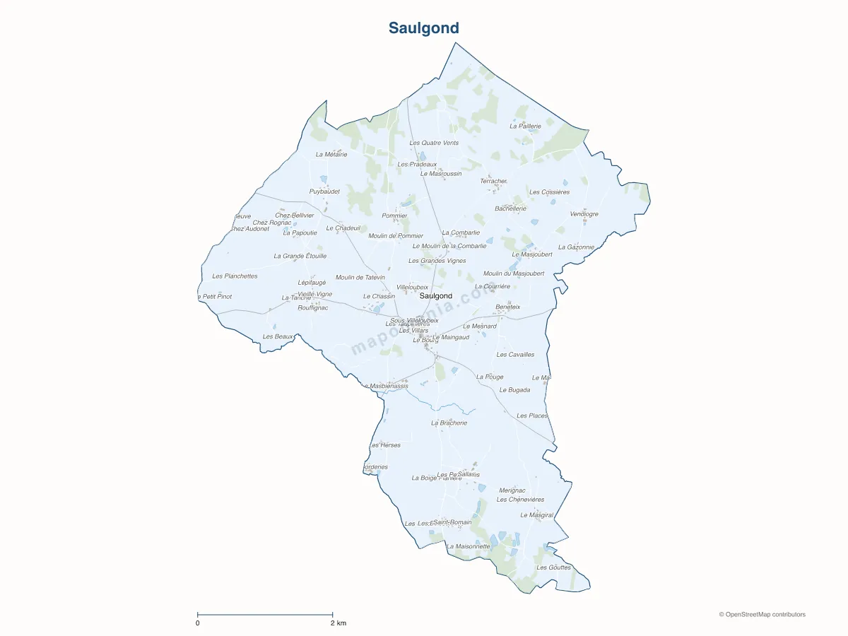 Carte de Saulgond à personnaliser