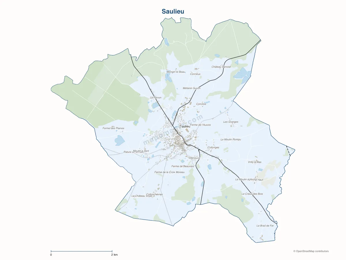 Carte de Saulieu à personnaliser
