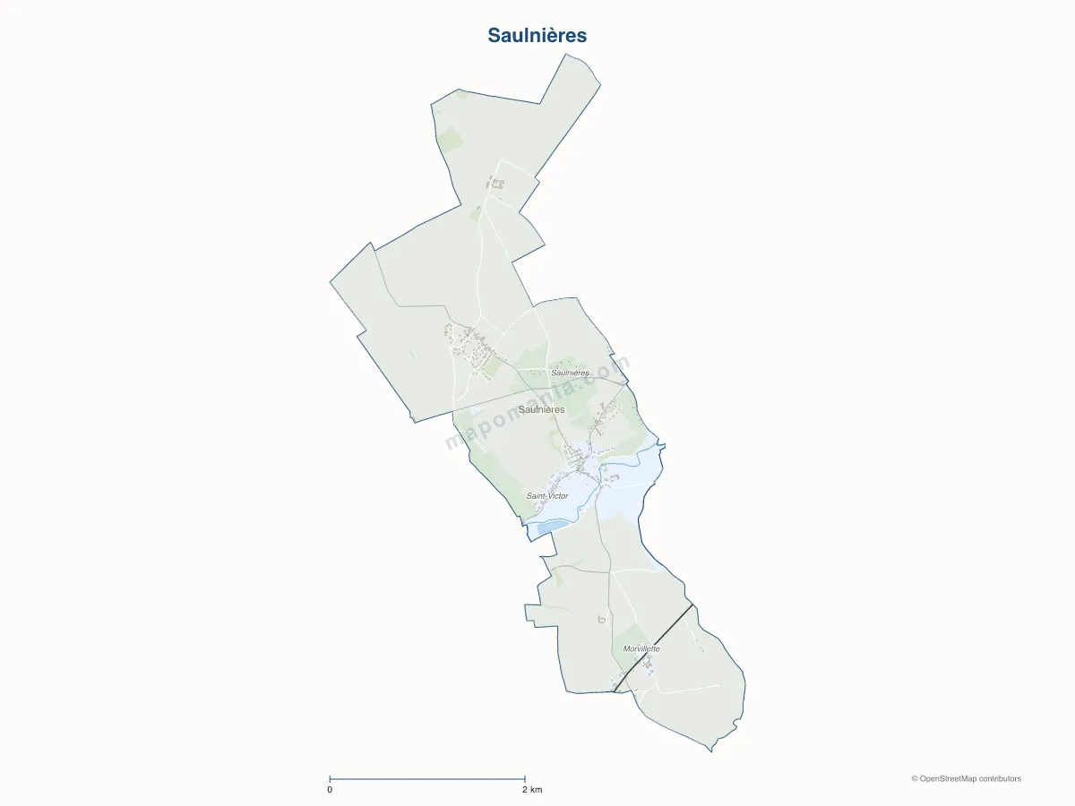 Carte de Saulnières à personnaliser