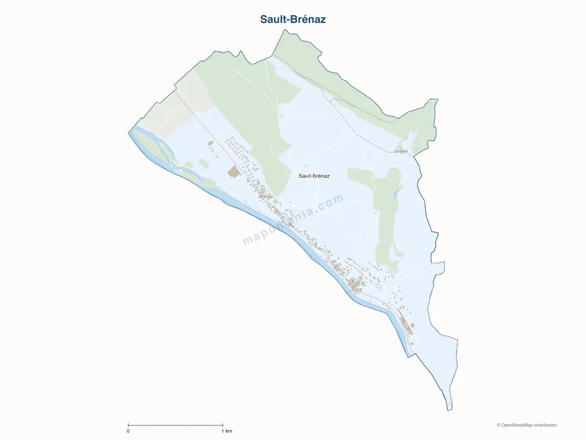 Carte de Sault-Brénaz à personnaliser