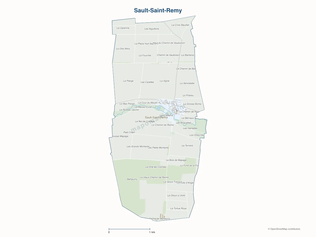 Carte de Sault-Saint-Remy à personnaliser