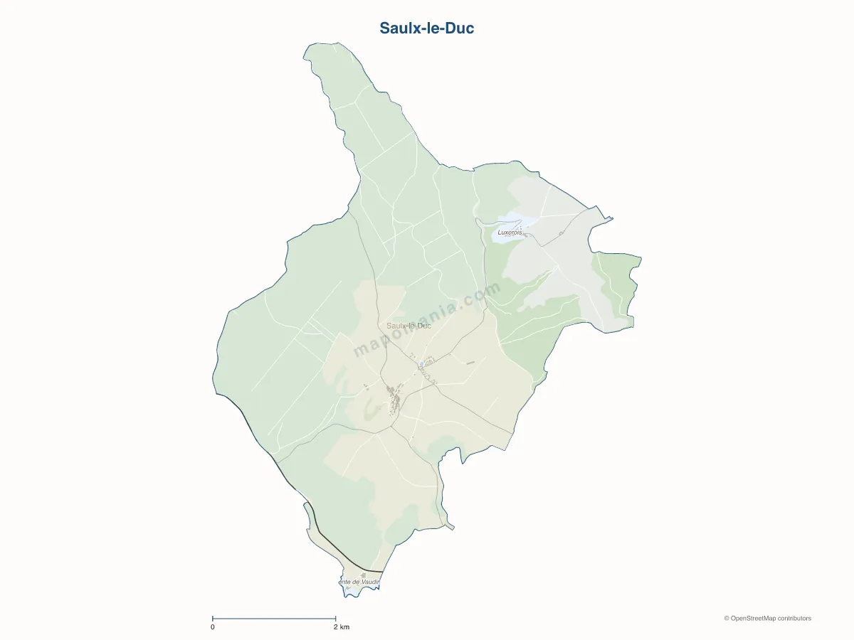 Carte de Saulx-le-Duc à personnaliser