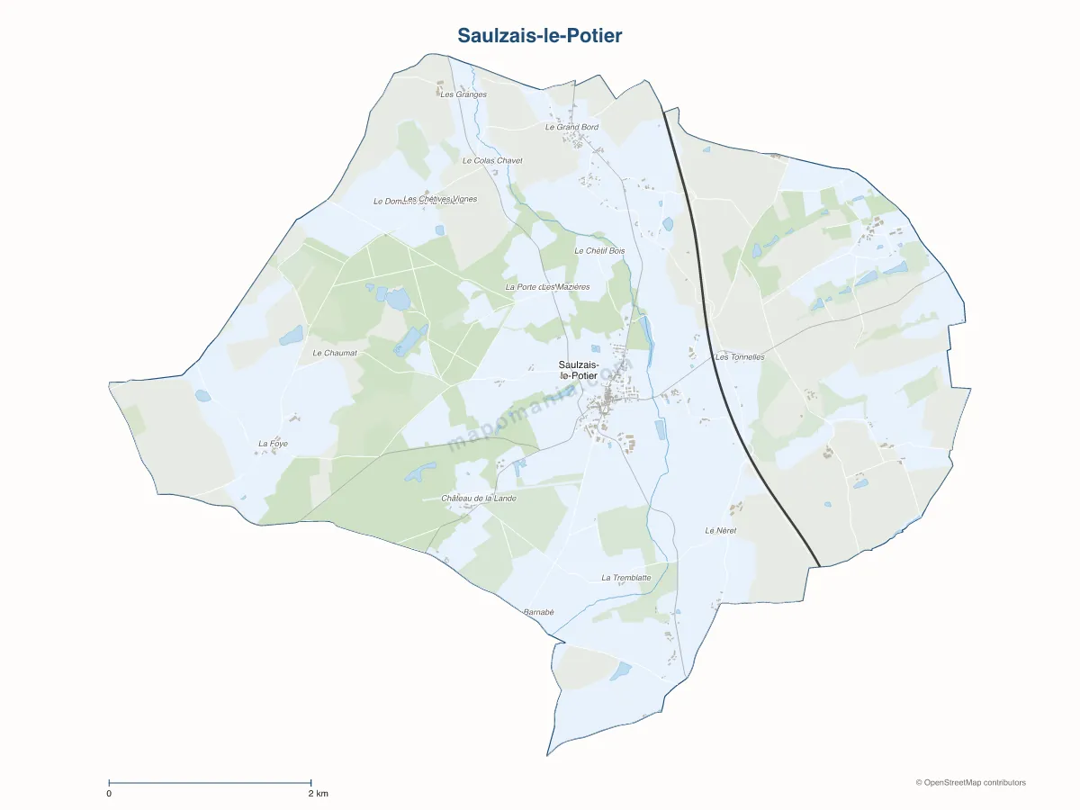 Carte de Saulzais-le-Potier à personnaliser
