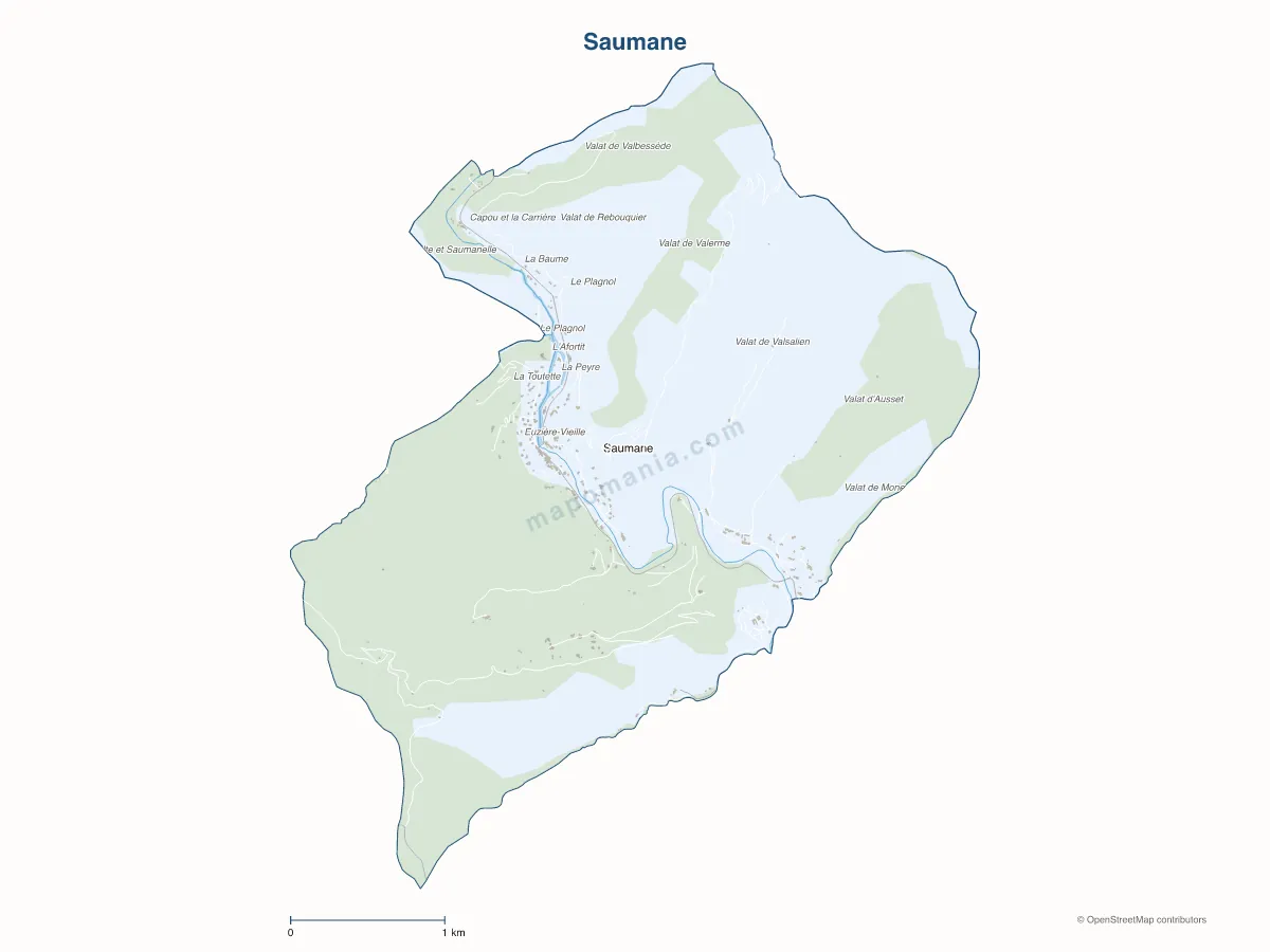Carte de Saumane à personnaliser