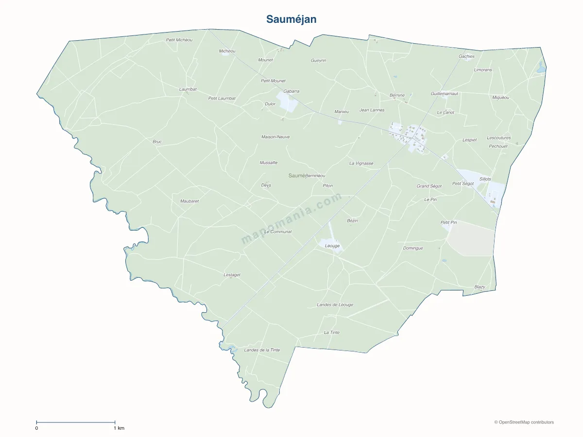 Carte de Sauméjan à personnaliser