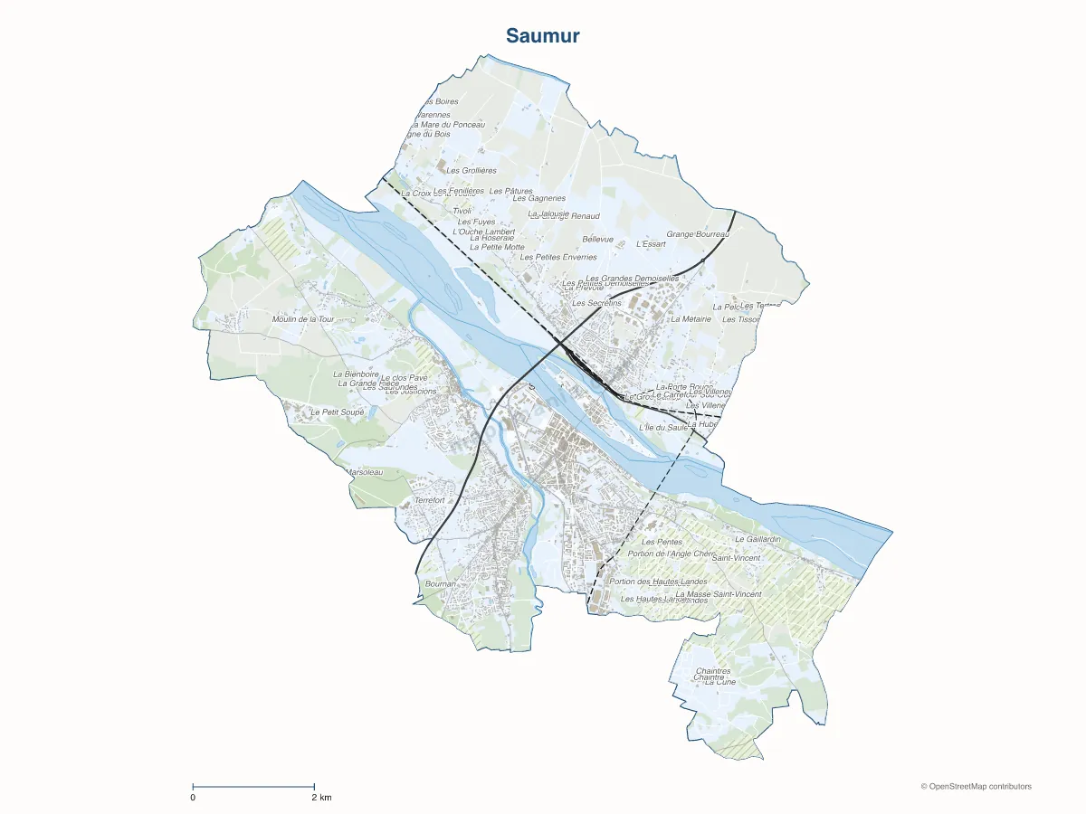Carte de Saumur à personnaliser