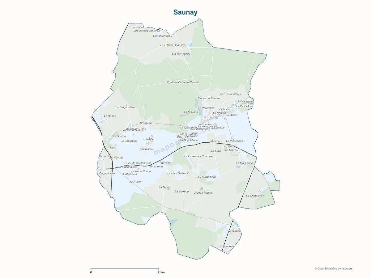 Carte de Saunay à personnaliser