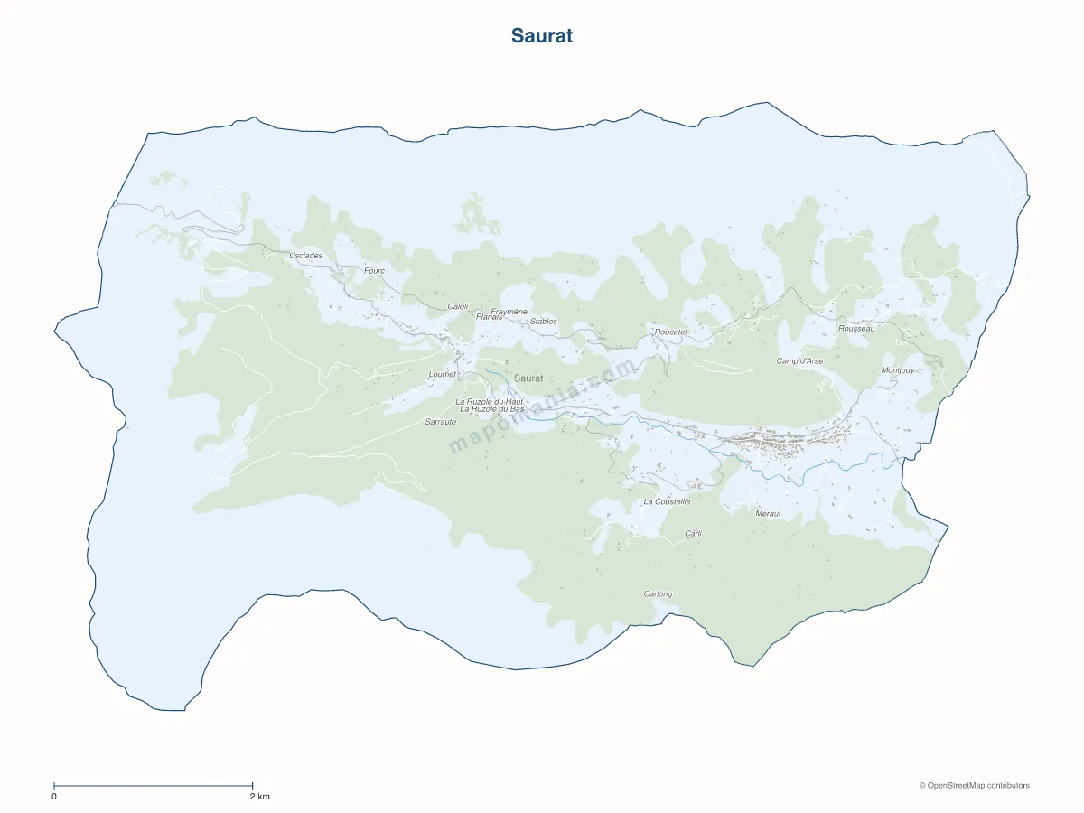 Carte de Saurat à personnaliser