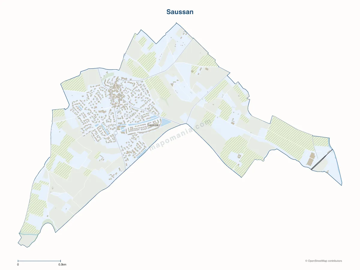Carte de Saussan à personnaliser