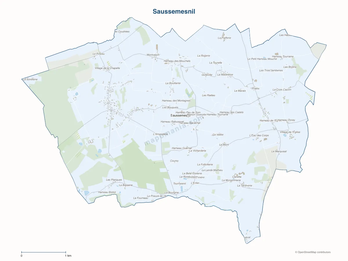 Carte de Saussemesnil à personnaliser