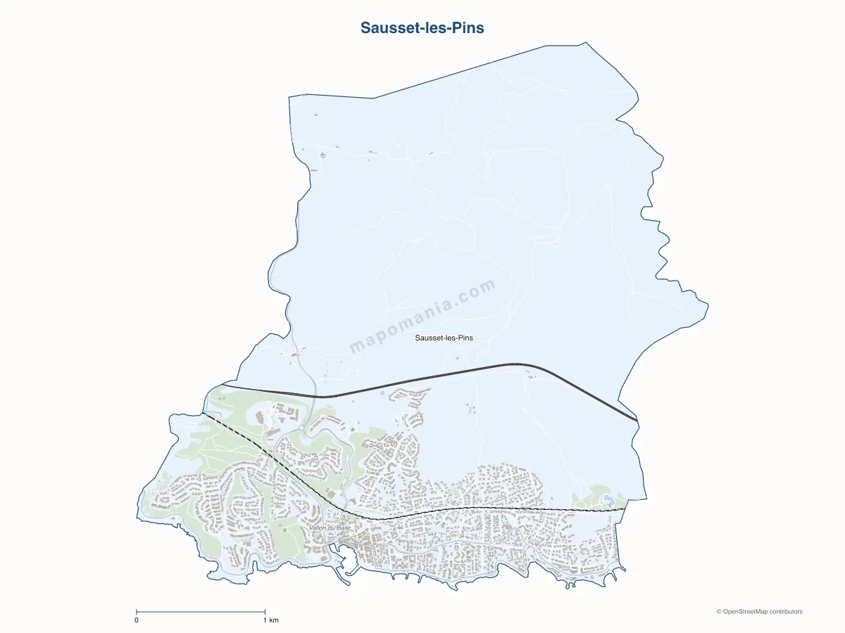 Carte de Sausset-les-Pins à personnaliser