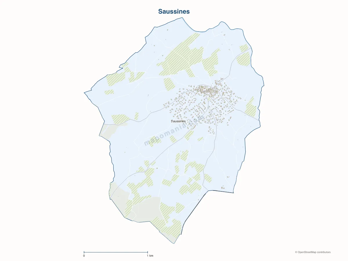 Carte de Saussines à personnaliser