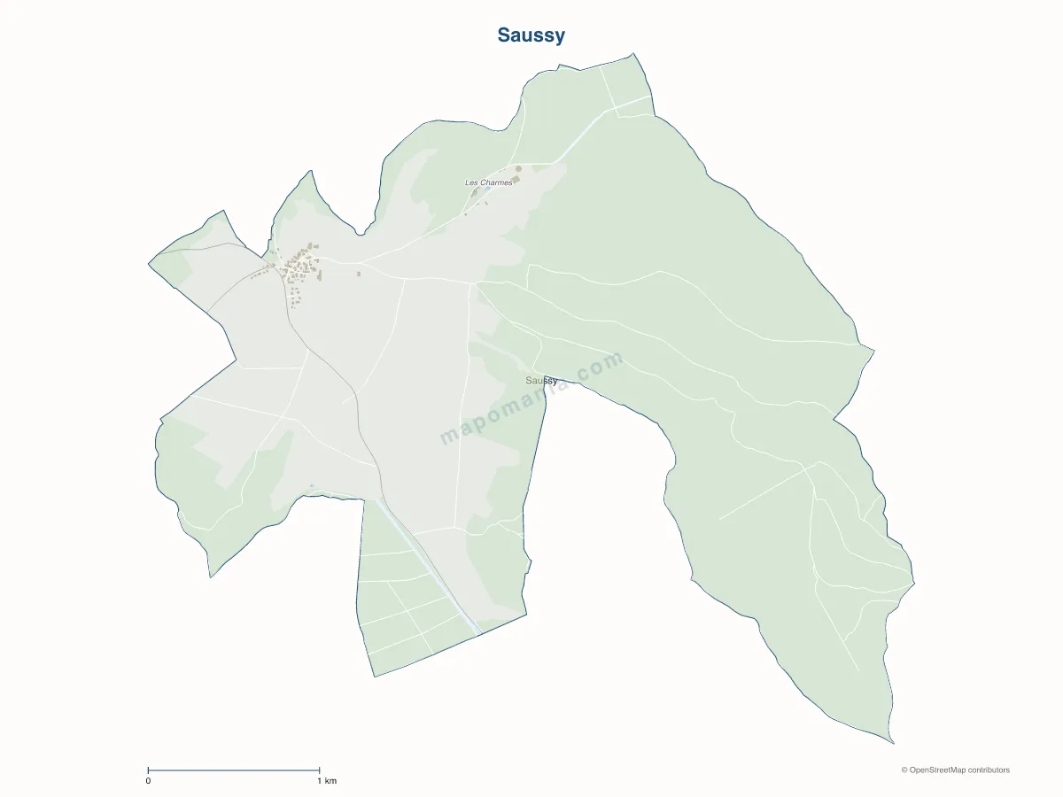 Carte de Saussy à personnaliser