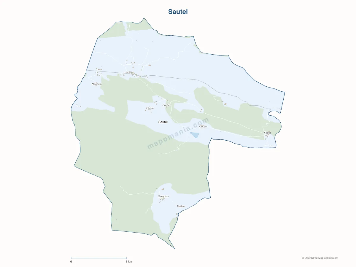 Carte de Sautel à personnaliser