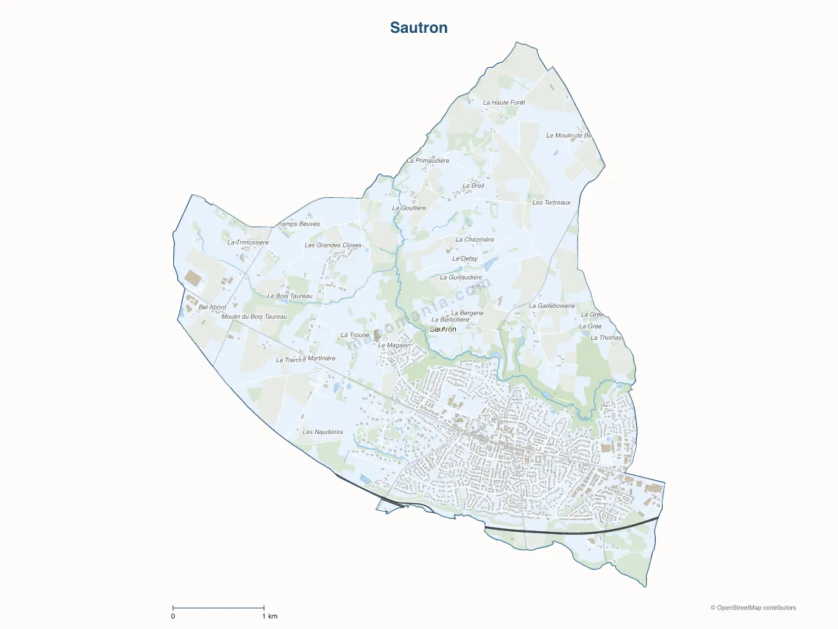 Carte de Sautron à personnaliser