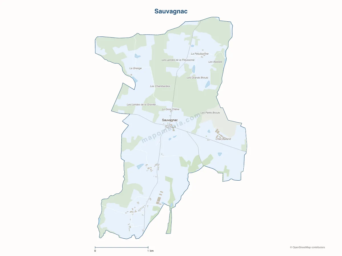 Carte de Sauvagnac à personnaliser