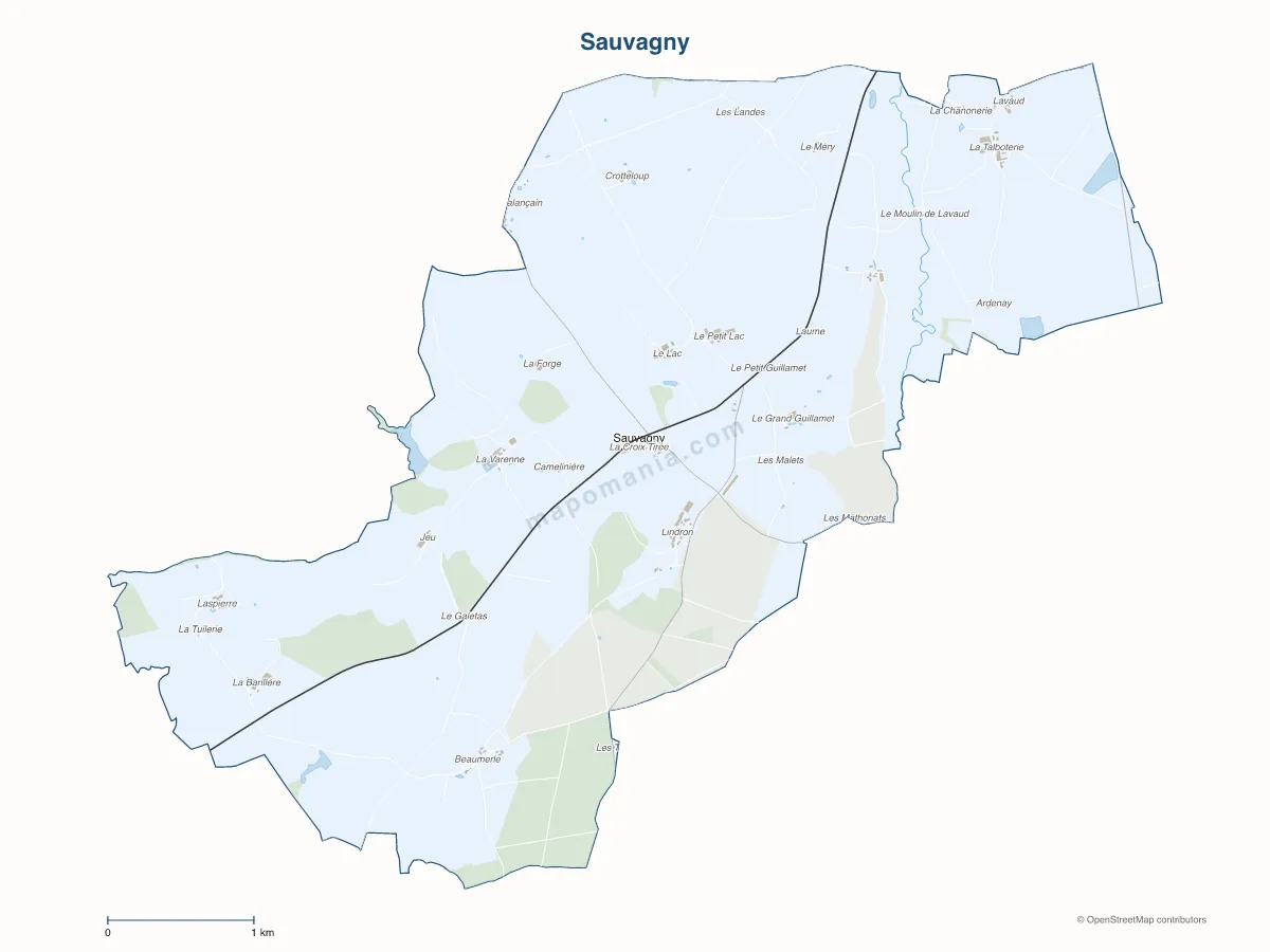 Carte de Sauvagny à personnaliser