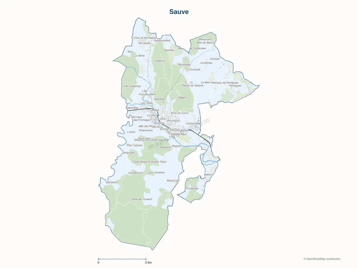 Carte de Sauve à personnaliser