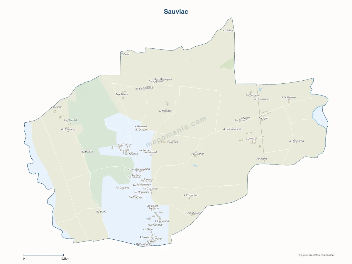 Carte de Sauviac à personnaliser