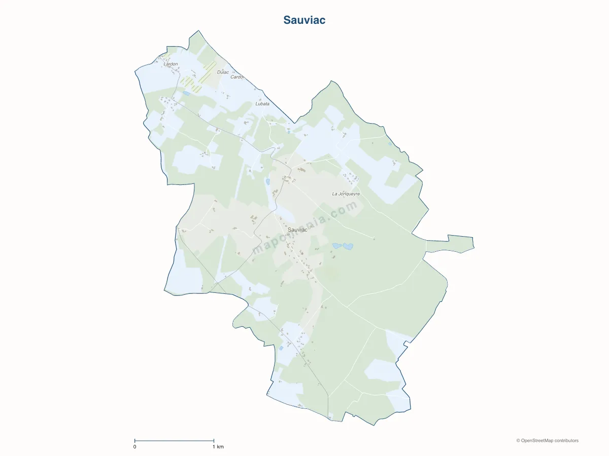 Carte de Sauviac à personnaliser