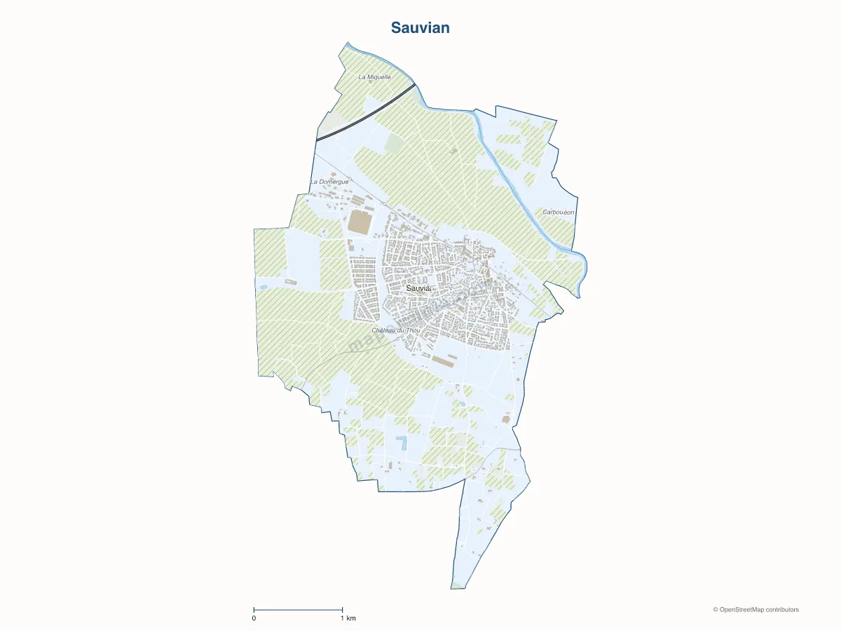 Carte de Sauvian à personnaliser