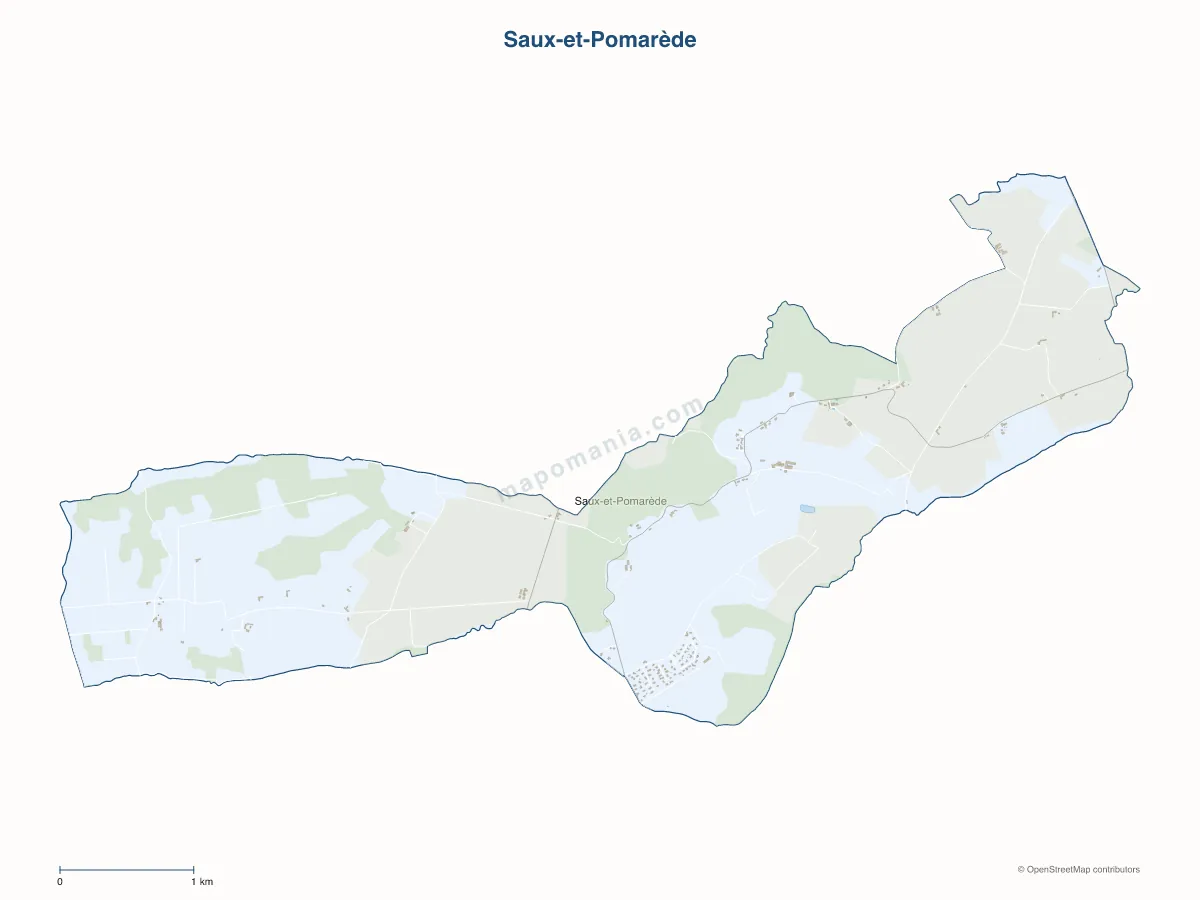 Carte de Saux-et-Pomarède à personnaliser
