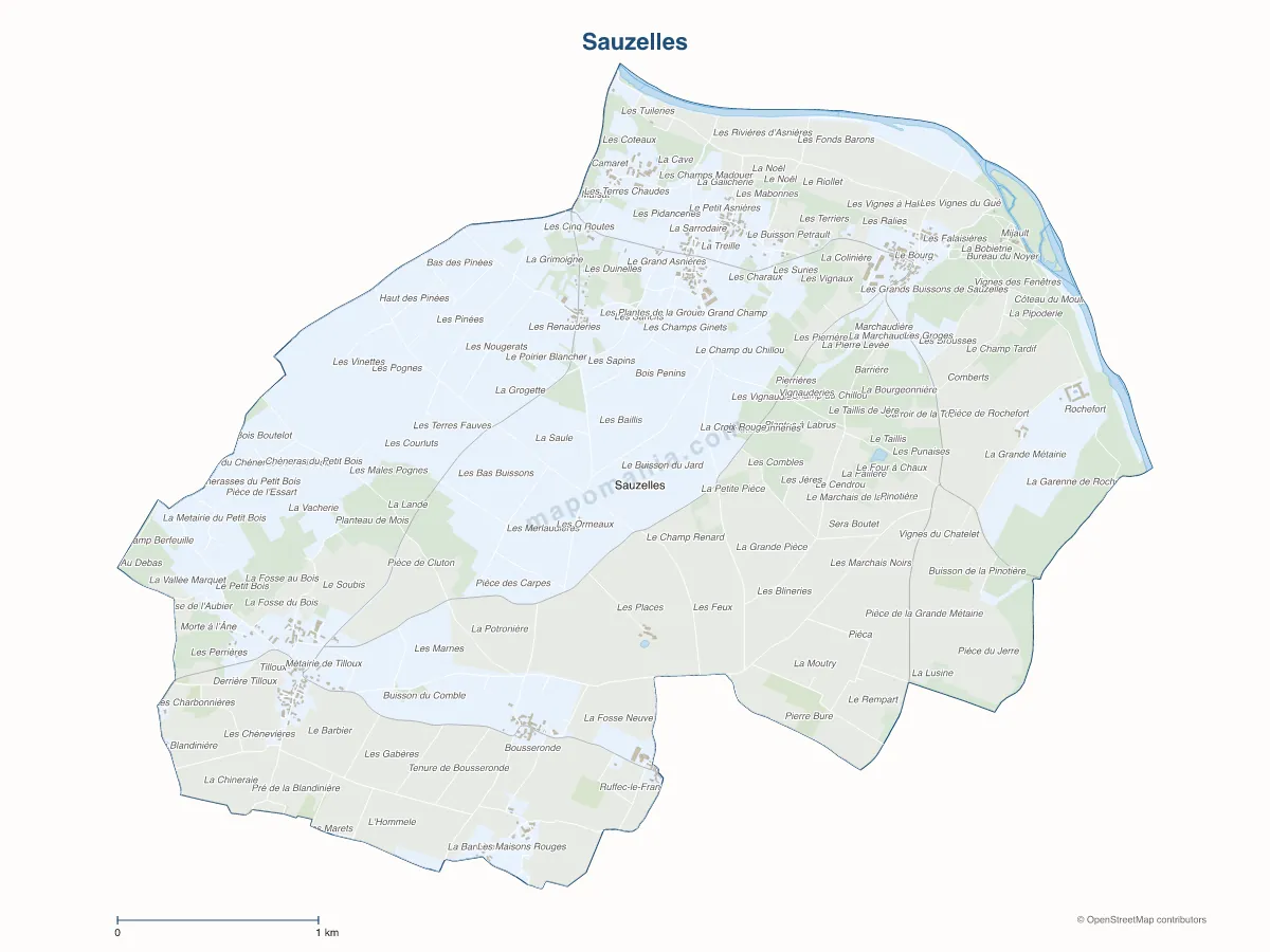 Carte de Sauzelles à personnaliser