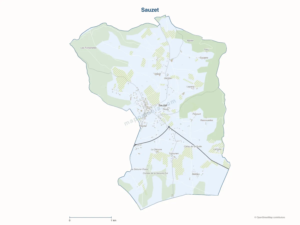 Carte de Sauzet à personnaliser