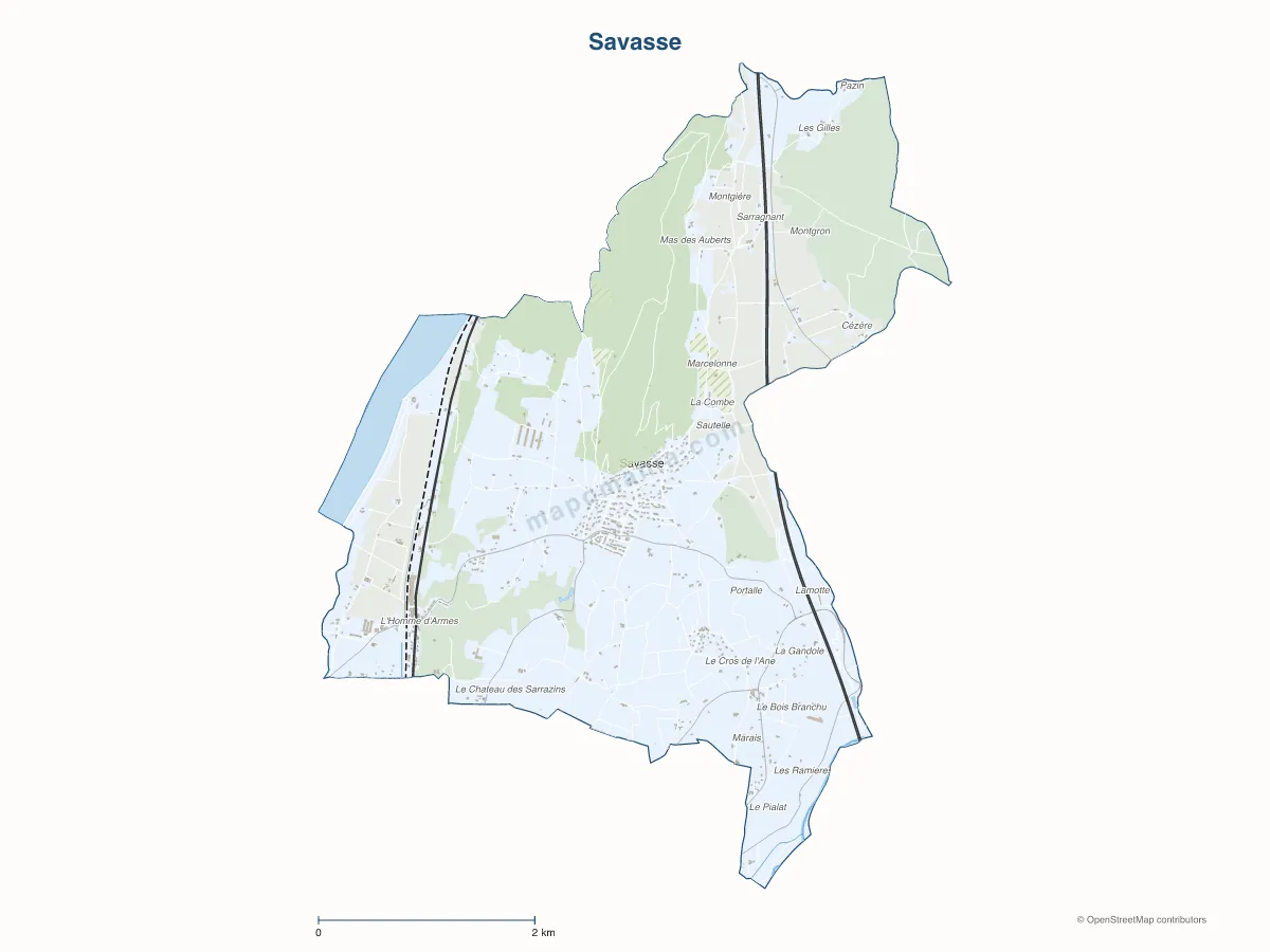 Carte de Savasse à personnaliser