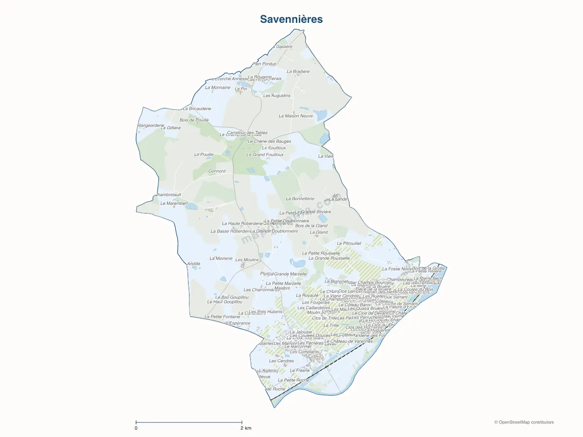 Carte de Savennières à personnaliser