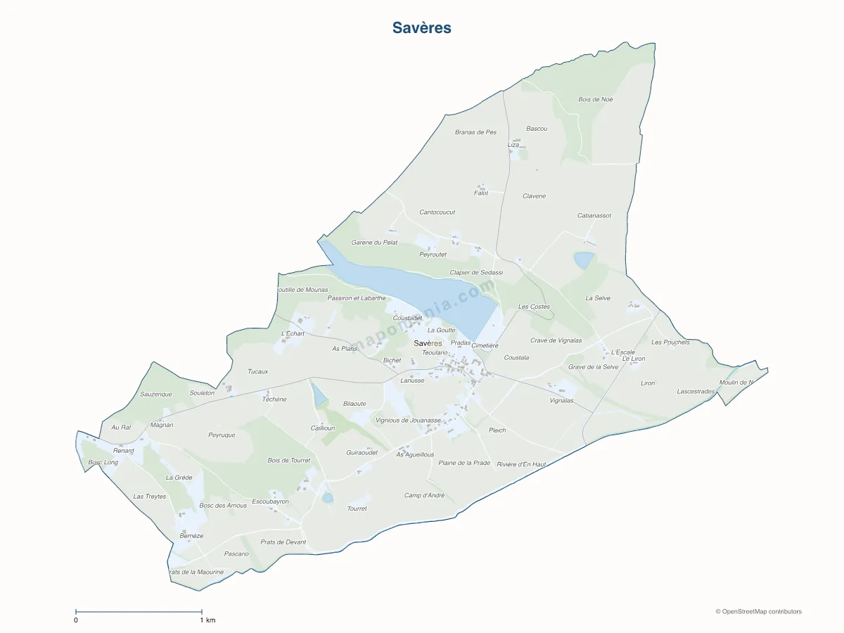 Carte de Savères à personnaliser