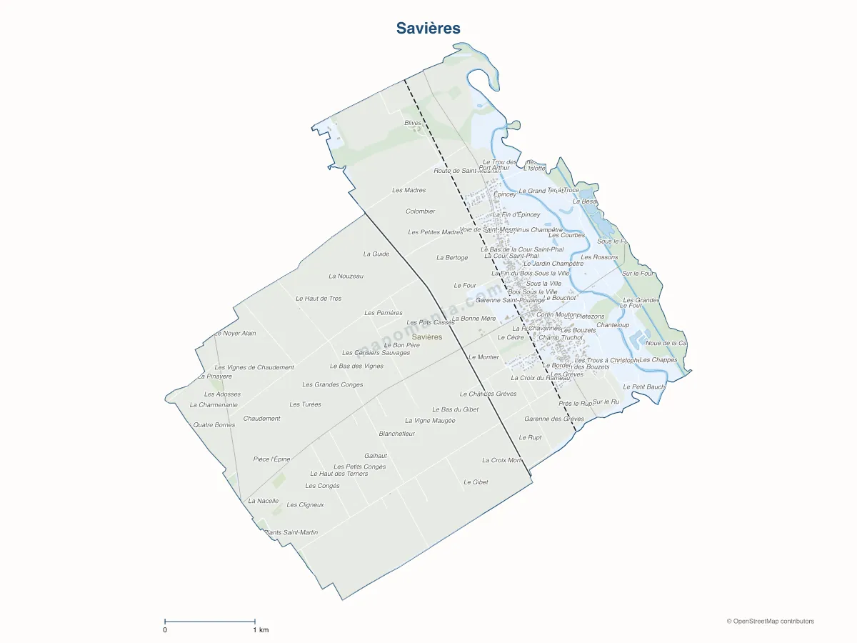 Carte de Savières à personnaliser