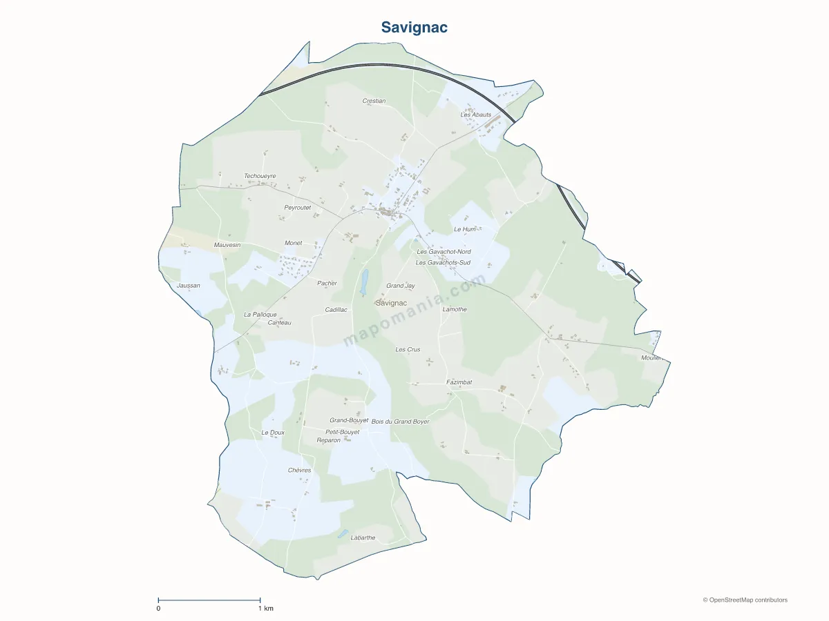 Carte de Savignac à personnaliser