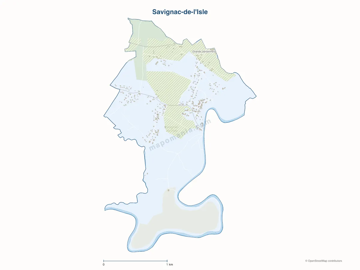Carte de Savignac-de-l'Isle à personnaliser