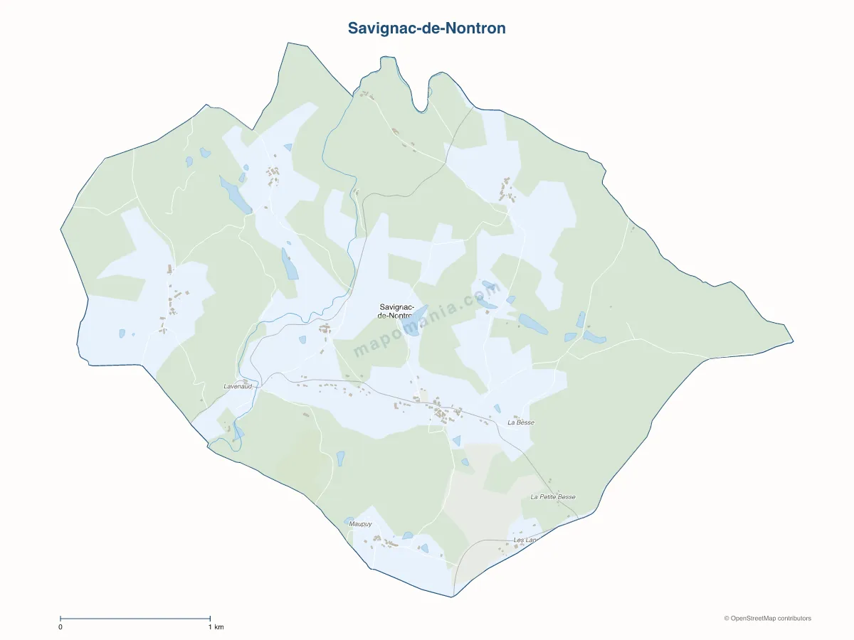 Carte de Savignac-de-Nontron à personnaliser
