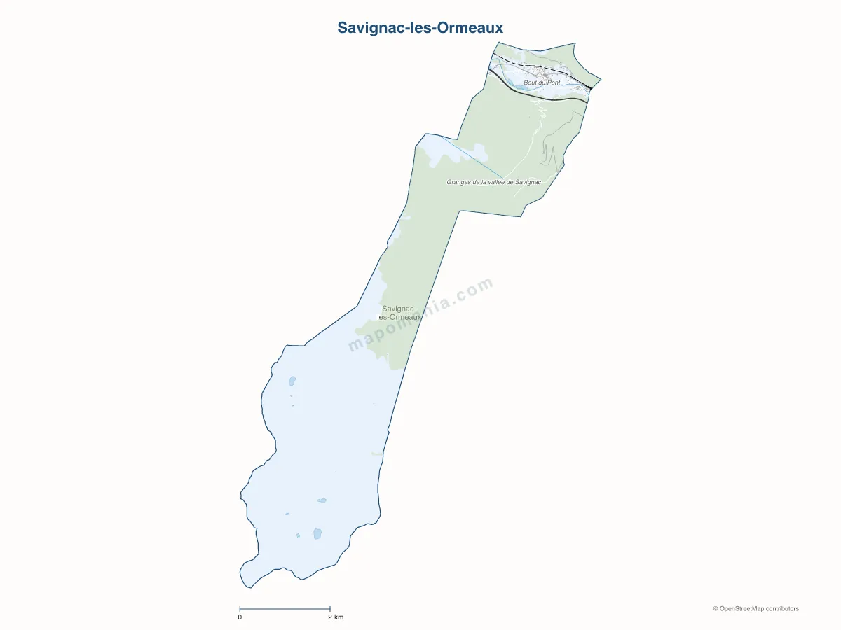Carte de Savignac-les-Ormeaux à personnaliser