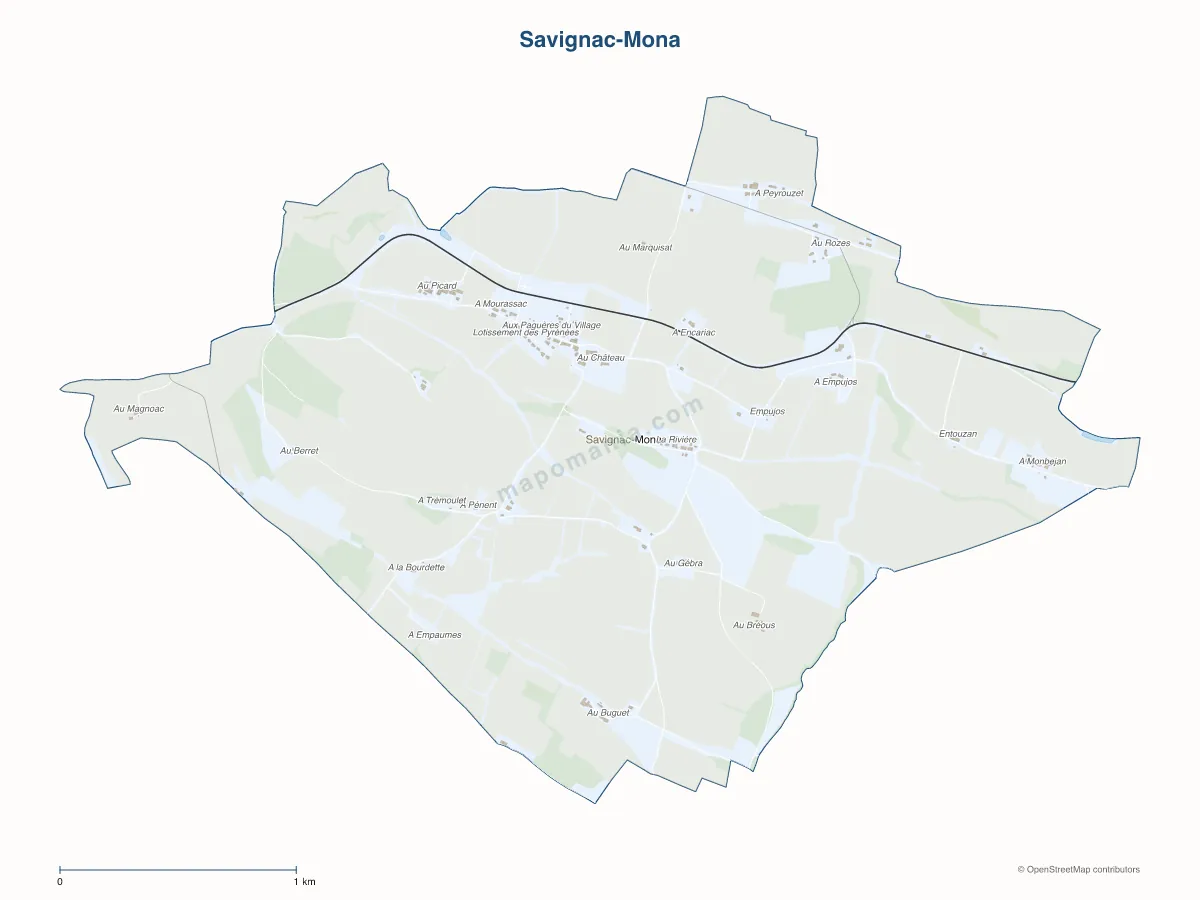 Carte de Savignac-Mona à personnaliser